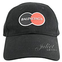 【茱麗葉精品】全新精品 BALENCIAGA 巴黎世家 專櫃商品 617138 織布LOGO棉質棒球帽.黑 現貨