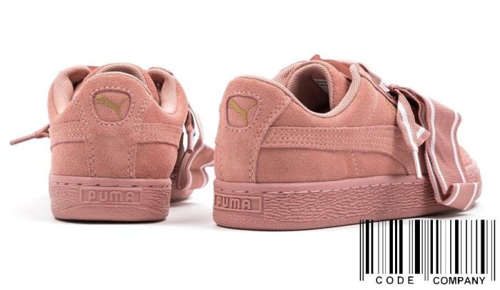 =CodE= PUMA SUEDE HEART SATIN II W 蝴蝶結緞帶麂皮休閒鞋(粉紅)364084-03 女