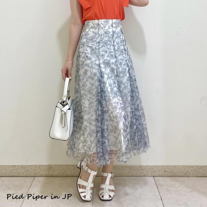 Pied Piper日本代購 GM003 VIS光澤感洋蘭描繪印花長裙