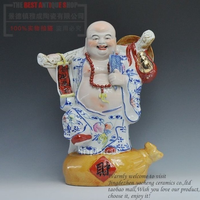 INPHIC-佛像 景韻陶瓷器 雕塑人物瓷 《招財進寶》財神爺佛像 裝飾工藝品