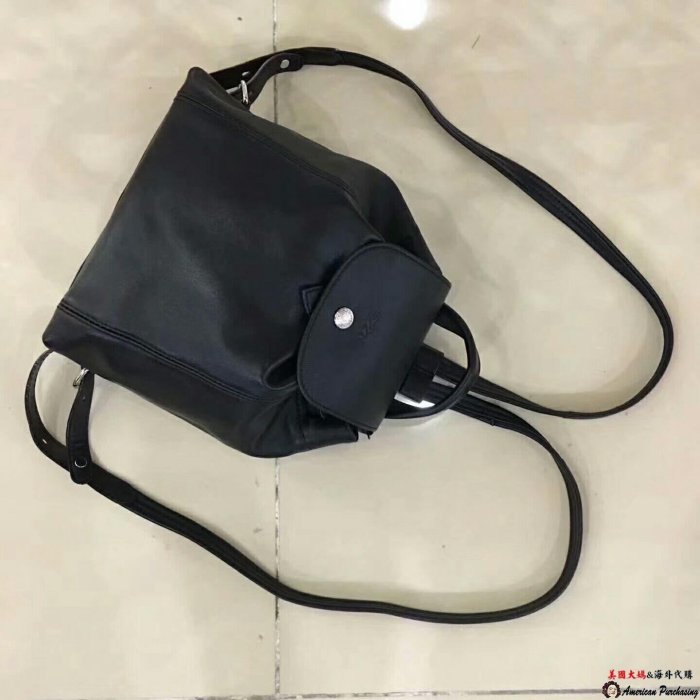 潮牌 LONGCHAMP le pliage cuir 小羊皮雙肩包 後背包 多種背法 時尚名品 法國專櫃代購-雙喜生