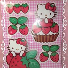 ♥小花花日本精品♥ Hello Kitty 可愛好好貼草莓系列立體造型好精美萬用貼貼紙  (