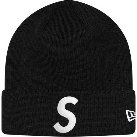 新品17AW Supreme New Era S Logo Beanie 針織毛帽黑、紅、藍、白4色