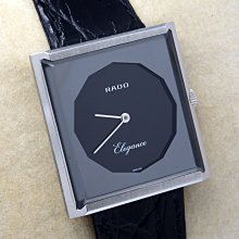 《寶萊精品》RADO 雷達銀灰黑方正型手動男子錶