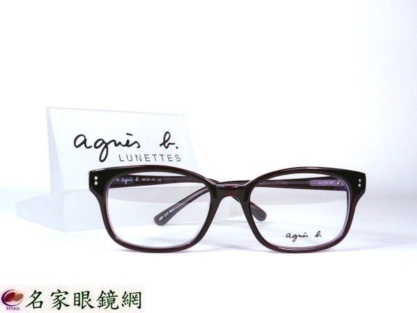 ♥名家眼鏡♥ agnes b 時尚大方圓紫色膠框 歡迎詢價 ABP-225-X15【台南成大店】