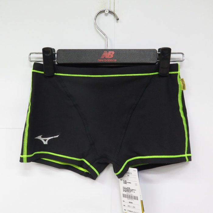 MIZUNO 男款 EXER SUITS 平口泳褲 訓練用 耐穿 N2MB806076 黑X綠【iSport愛運動】