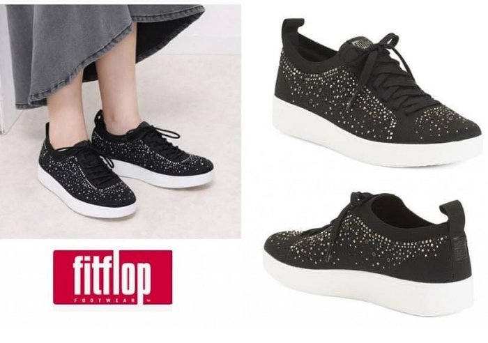 全新正品女鞋 Fitflop經典黑鑽休閒鞋(US8）