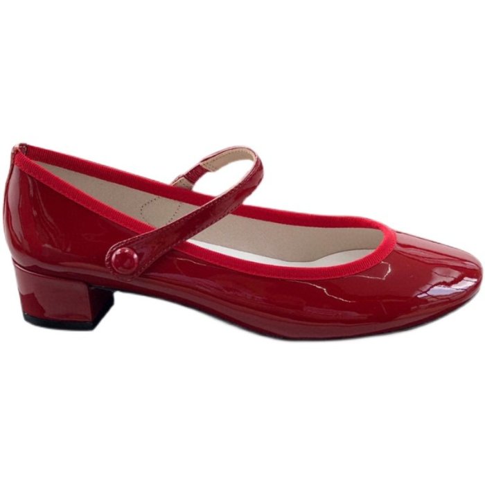 【現貨免運】repetto圓頭芭蕾舞鞋單鞋中跟瑪麗珍復古真皮漆皮小紅鞋女鞋