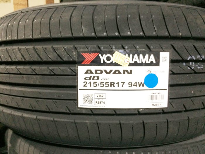 台北永信輪胎~橫濱輪胎 V552 215/55R17 94V 日本製 含安裝 定位