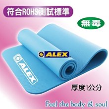 ALEX 丹力 C-5301-藍色 運動地墊 附提袋 厚10mm 止滑 吸震 SGS檢測合格 台灣製造 喜樂屋戶外