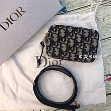 《真愛名牌精品》DIOR S5484ZTZQ  OBLIQUE 藍色單寧 方型小腰包/胸口包*全新品*代購