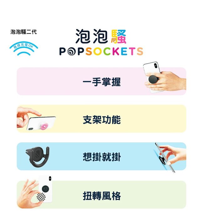 NBA美國職籃 -西區聯盟 - 奧克拉荷馬城雷霆【原裝正品 PopSockets泡泡騷】美國時尚多功能手機支架