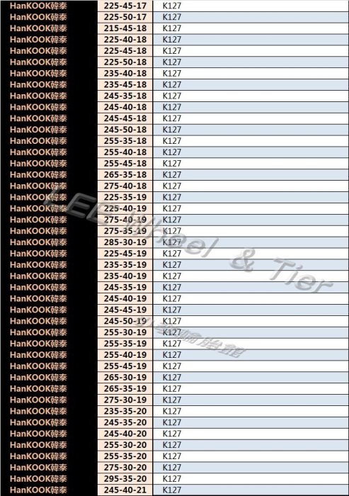 桃園 小李輪胎 Hankook韓泰 K127 235-40-18 全新輪胎 高性能 高品質 全規格 特價 歡迎詢價 詢問