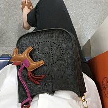 Hermes 愛馬仕 Mini Evelyn 迷你 Evelyn 肩背包 象灰銀