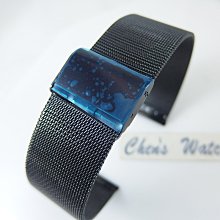 【錶帶家】高級黑色不銹鋼編織帶米蘭帶鋼帶 22mm 24mm 適配蘋果錶apple watch1~7代