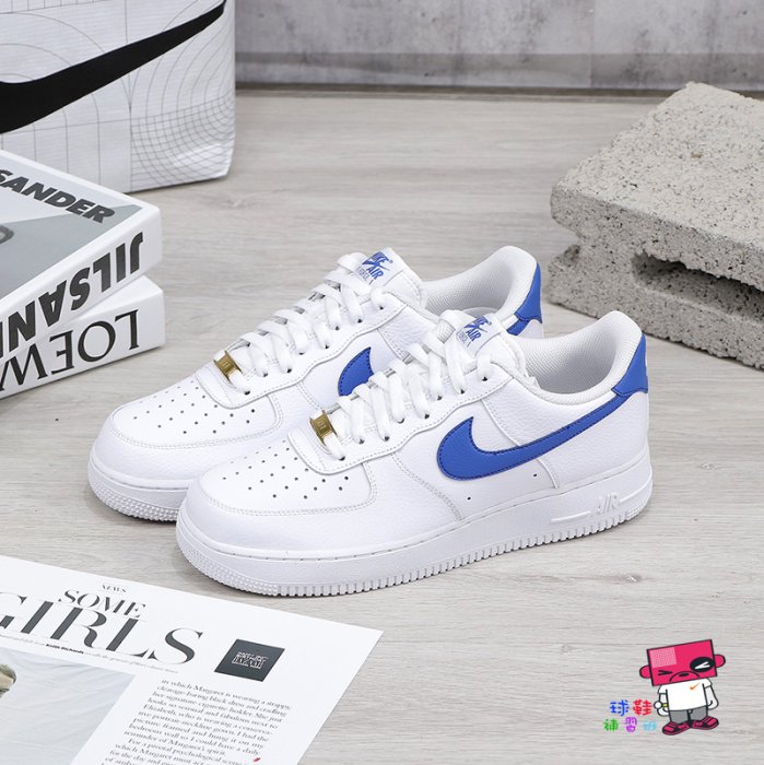 球鞋補習班NIKE AIR FORCE 1 LOW ROYAL 白藍男荔枝皮革低筒金標DM2845