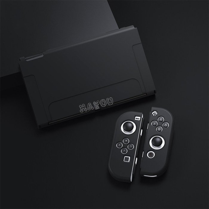 包子の屋2021新款switch oled磨砂分體式保護套TPU oled全包軟殼可插底座