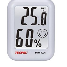 TECPEL 泰菱 》DTM-302C 溫濕度計 溫溼度計 溫度計 白色 室內溫濕度計 磁鐵 站立 小型