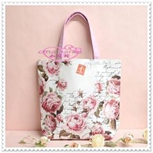 小花花日本精品♥ Hello Kitty 薔薇玫瑰手提包  手提袋 購物袋 歐式古典    77900401