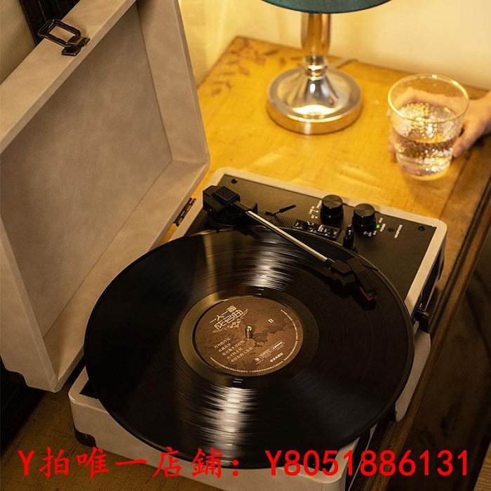 黑膠唱片名伶M008老式留聲機復古黑膠唱片機七夕情人禮品電唱機復古