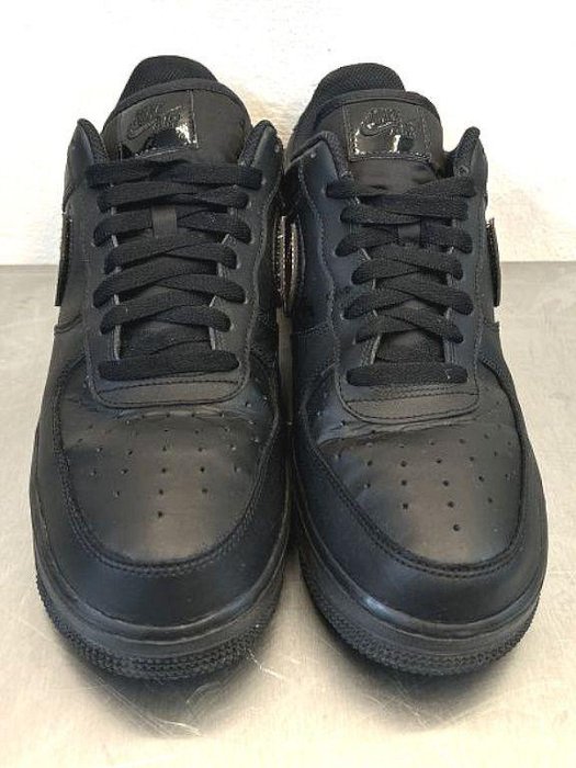 BLACK極新NIKE AIR FORCE 1魔鬼氈黑金漆皮X真皮AF1