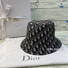 《真愛名牌精品》DIOR 95TDD923A130 雙面 TEDDY-D 藍單寧+黑刺繡 漁夫帽 *全新*