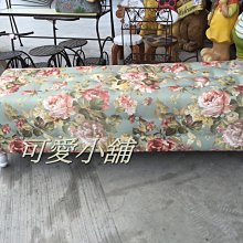 台中　可愛小舖傢俱家飾精品　歐式古典鄉村風拉扣綠花卉棉麻布白短腳布沙發矮凳典雅氣質椅子兒童穿鞋床尾椅玄關椅　歡迎訂製尺寸