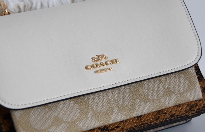 NaNa代購 美國正品 COACH 91019 Klare Parker 翻蓋包 單肩斜挎包 風琴包 包型筆挺 附購證