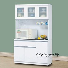 【設計私生活】崔西4尺白色餐櫃、櫥櫃(免運費)A系列120W