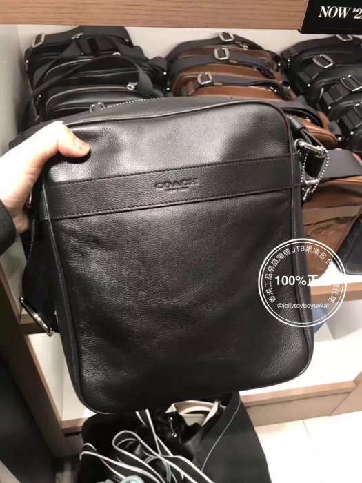 折扣款 全新正品 COACH 54782 藍黑色 全皮純色款 GRAHAM CROSSBODY 經典 郵差包 斜背包