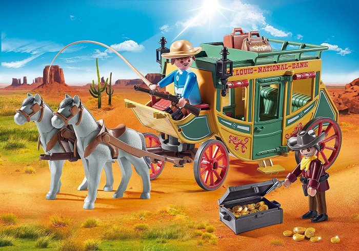 頂溪自取😊全新現貨 Playmobil 70013 摩比人 西部城市馬車 WESTERN 積木 玩具