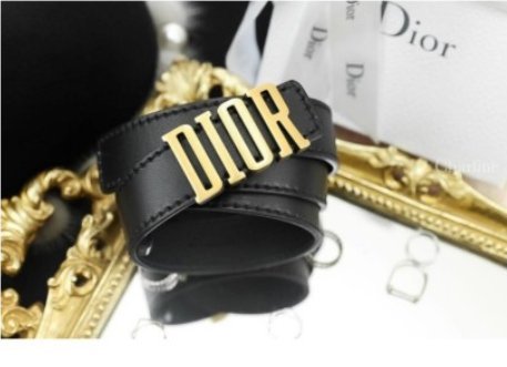 甜甜二手真品 Dior D-Fence Belt In Calfskin 黑色金CD Dior Logo 牛皮皮帶 腰帶