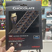 禾豐音響 3m 公司貨 美國 Audioquest Chocolate HDMI 數位線 支援3D 4K 2.0