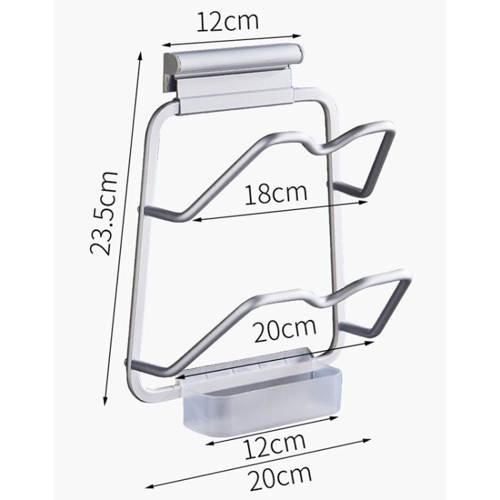現貨 鍋蓋架 雙層   2格掛式鍋蓋架 收納架 (免釘膠) 壁掛 鍋蓋收納架 底部有接水盤 鍋蓋收納架 壁掛鍋蓋收納架