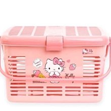 ♥小花花日本精品♥ HelloKitty 粉色手提籃 收納籃 野餐提籃 99136109