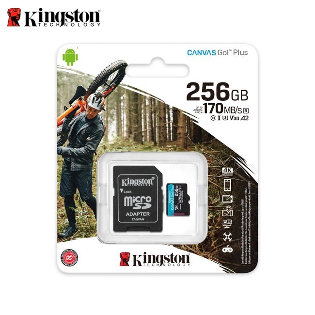 【新品上市】Kingston Canvas Go!+ 256G microSD 高速記憶卡 (KTCG3-256G)