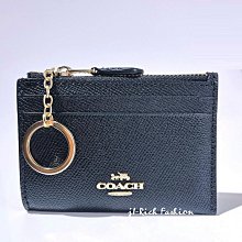 就愛精品店❤️  COACH 黑色金屬馬車防刮皮革材質多夾層鑰匙/零錢包 #88250