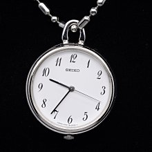 《寶萊精品》SEIKO 附帶鏈子銀白圓型精美吊飾錶