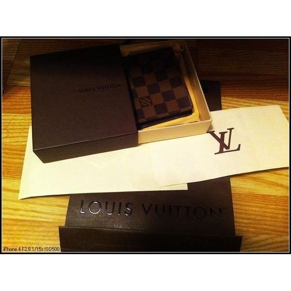全新正品 LV Louis Vuitton 咖啡 棋盤 格 MULTIPLE 交叉 短夾 皮夾 小牛皮 N60895