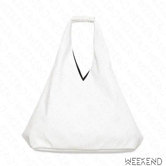 【WEEKEND】 MM6 MAISON MARGIELA Japanese Leather 中款 仿皮革 托特包 白色