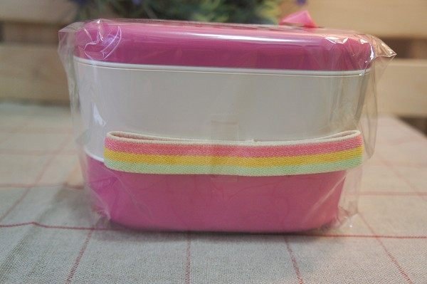《散步生活雜貨-廚房散步》日本製 Porcupine - Lunch Box  水玉點點 兩層式  便當盒-粉紅色