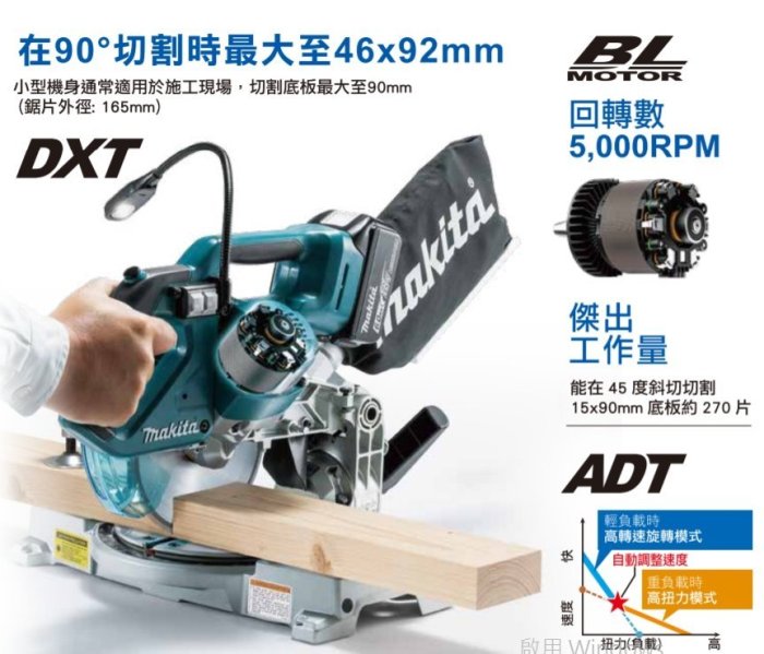 日本製【花蓮源利】空機牧田 DLS600Z 充電式圓鋸機 18V 無刷多角度切斷機 DLS600