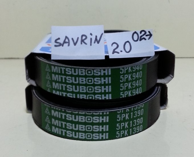 三菱 SAVRIN 2.0 02- 發電機 冷氣壓縮機 方向機幫浦 外皮帶組 5PK940+5PK1390 日本三星綠標