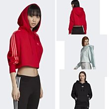 【Dr.Shoes】Adidas Crop Hoodie女裝 短版 連帽T恤 黑ED7554綠EJ9344紅EJ9345