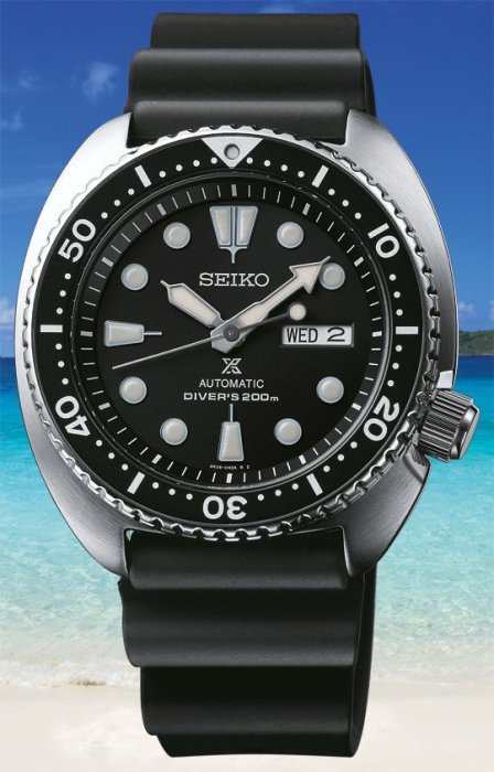 【金台鐘錶】SEIKO 精工 PROSPEX 復刻鮑魚 潛水機械錶200m 橡膠 黑框 SRP777 SRP777K1