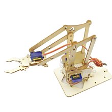 機械臂木板 4自由度機器人 機械手臂 shu莓派 木制拼接 舵機SG90 A20 [369365]