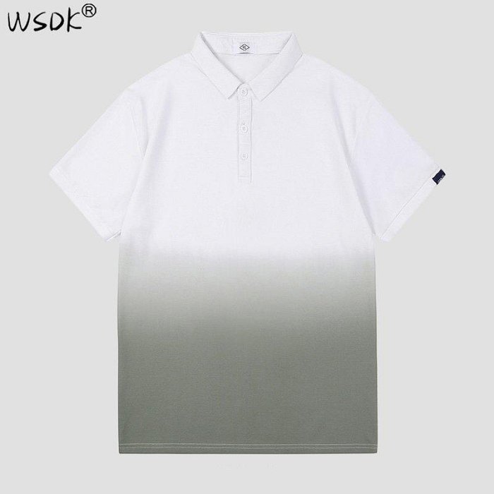 新品 0425 WSDK nasa聯名潮牌翻領polo衫短袖T恤男夏季潮流寬松半袖情侶簡約上衣 可開發票