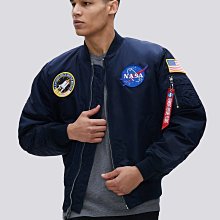 手臂無吊飾南 現貨 alpha industries NASA 棒球外套 MA-1 飛行外套 太空人 深藍色 美版 保暖