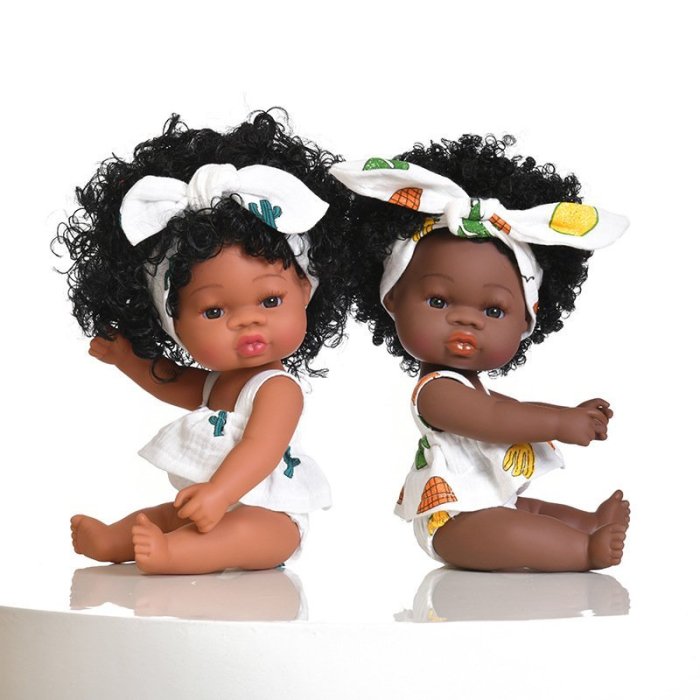 【熱賣精選】加工定制可愛非洲娃娃黑色搪膠娃娃培訓娃娃可洗澡