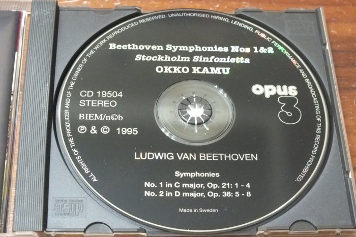 Opus 3-Beethoven Symphonies Nos 1&2-瑞典版,有IFPI